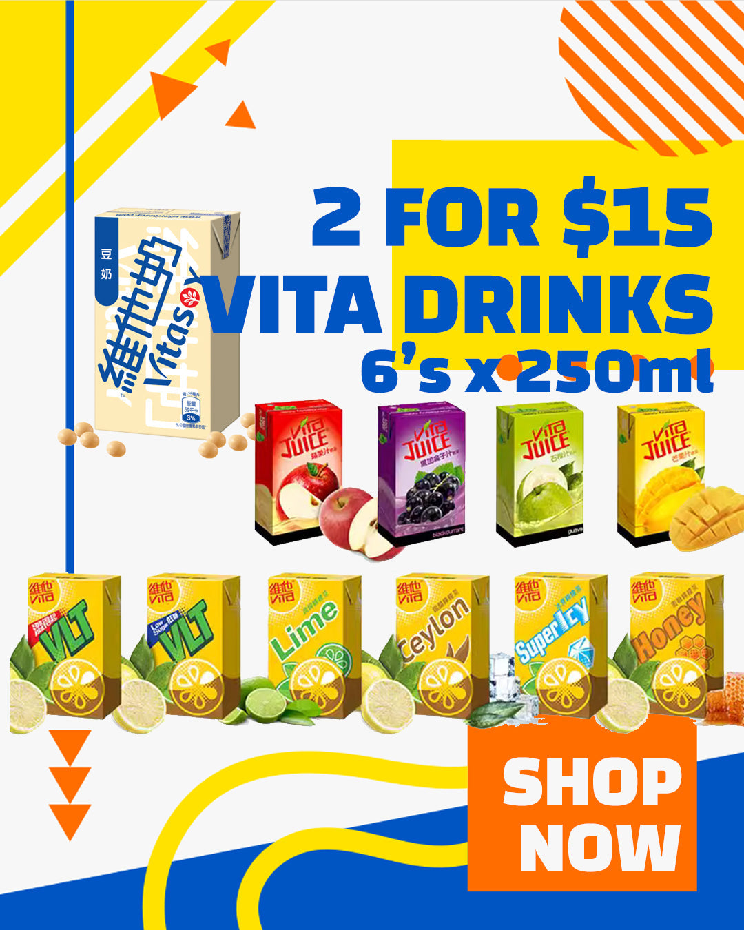 Vita Drinks 2 for $15