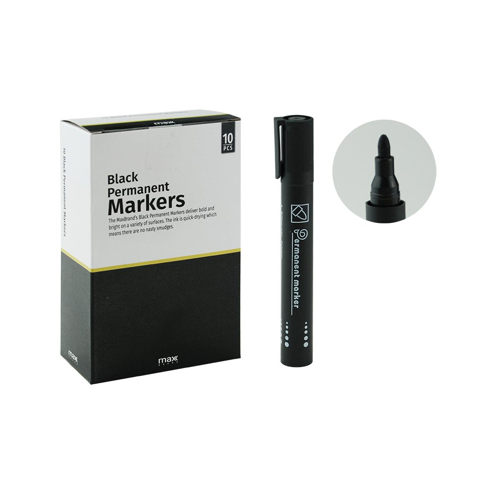 Permanent Markers (Black) 10pcs