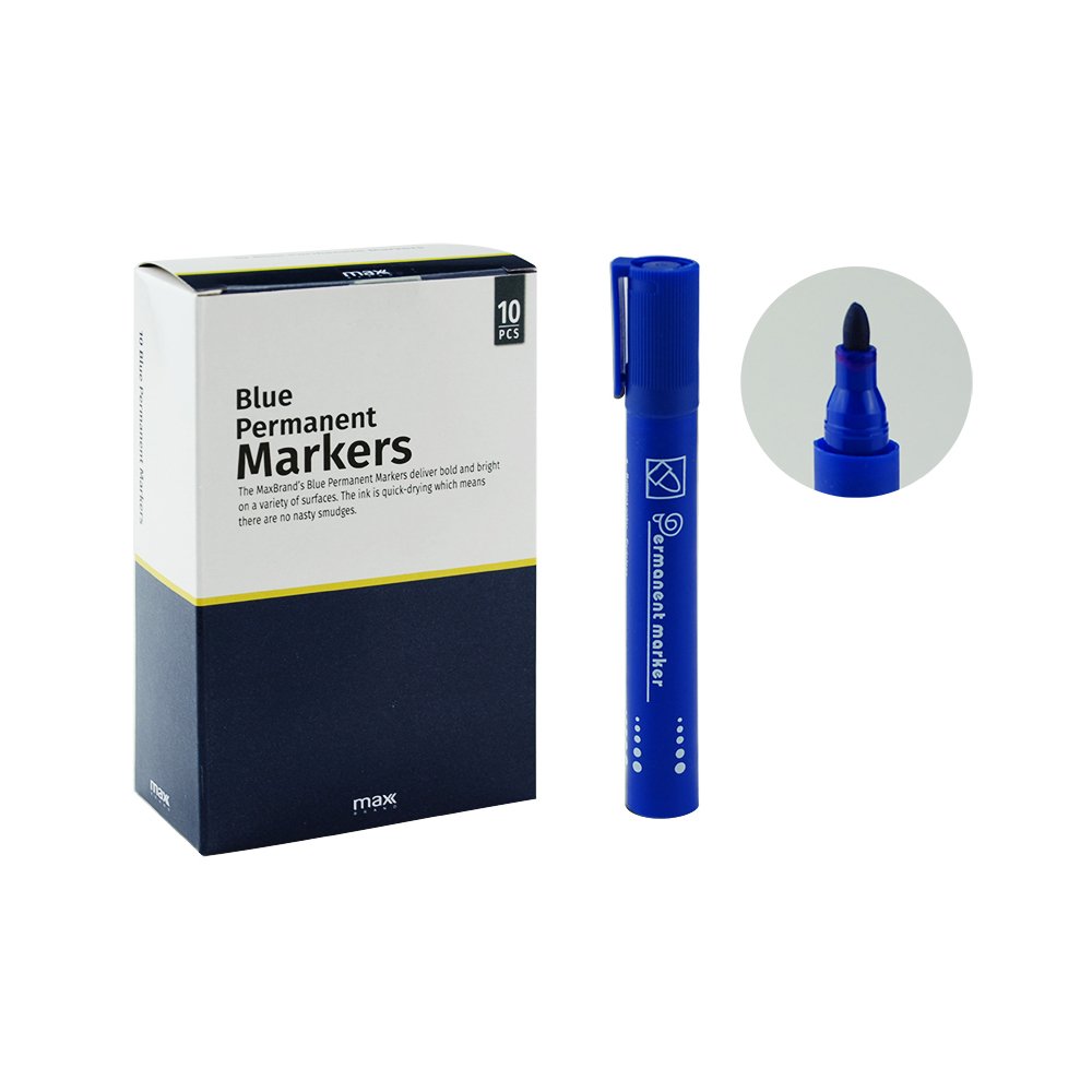 Permanent Markers (Blue) 10pcs