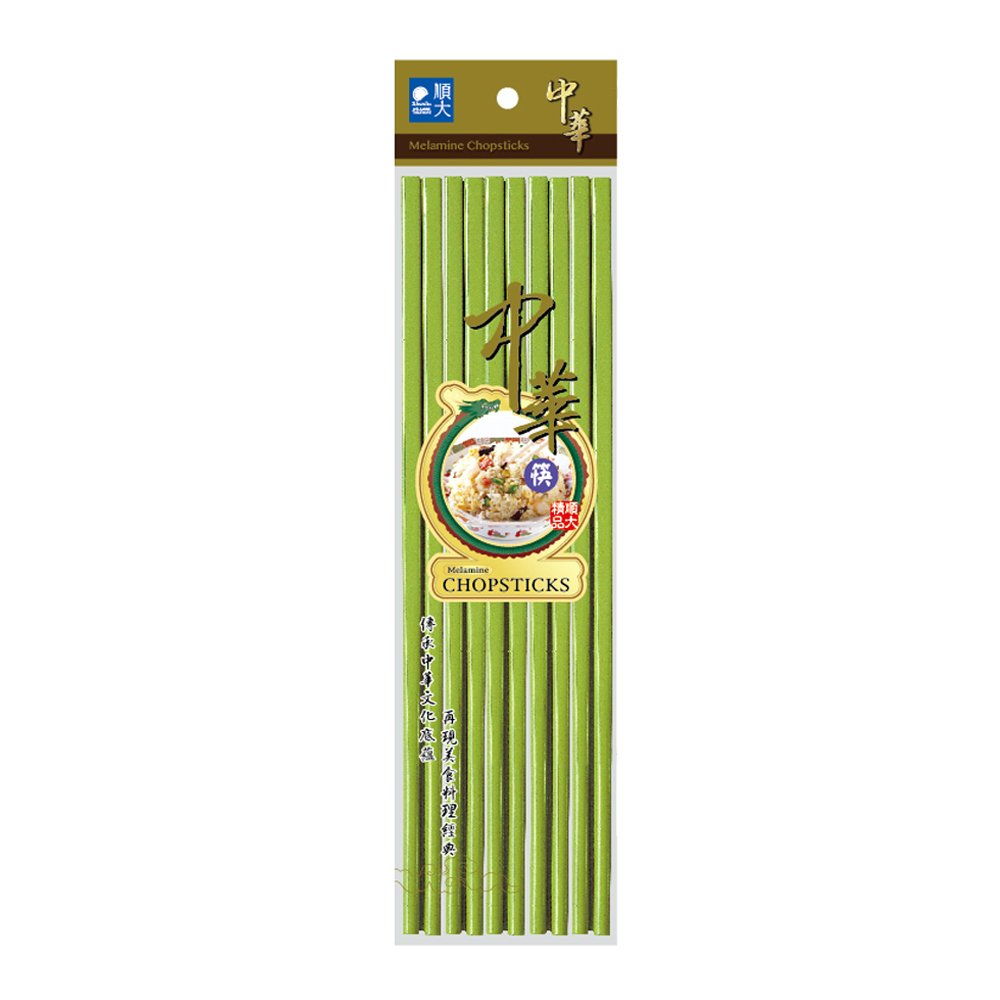 Melamine Chopsticks Heavy Duty Green 10.5" 27cm 10 Set