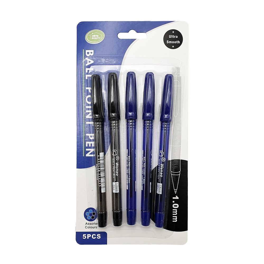 Ball Point Pens 5pcs (3xBlue 2xBlack)