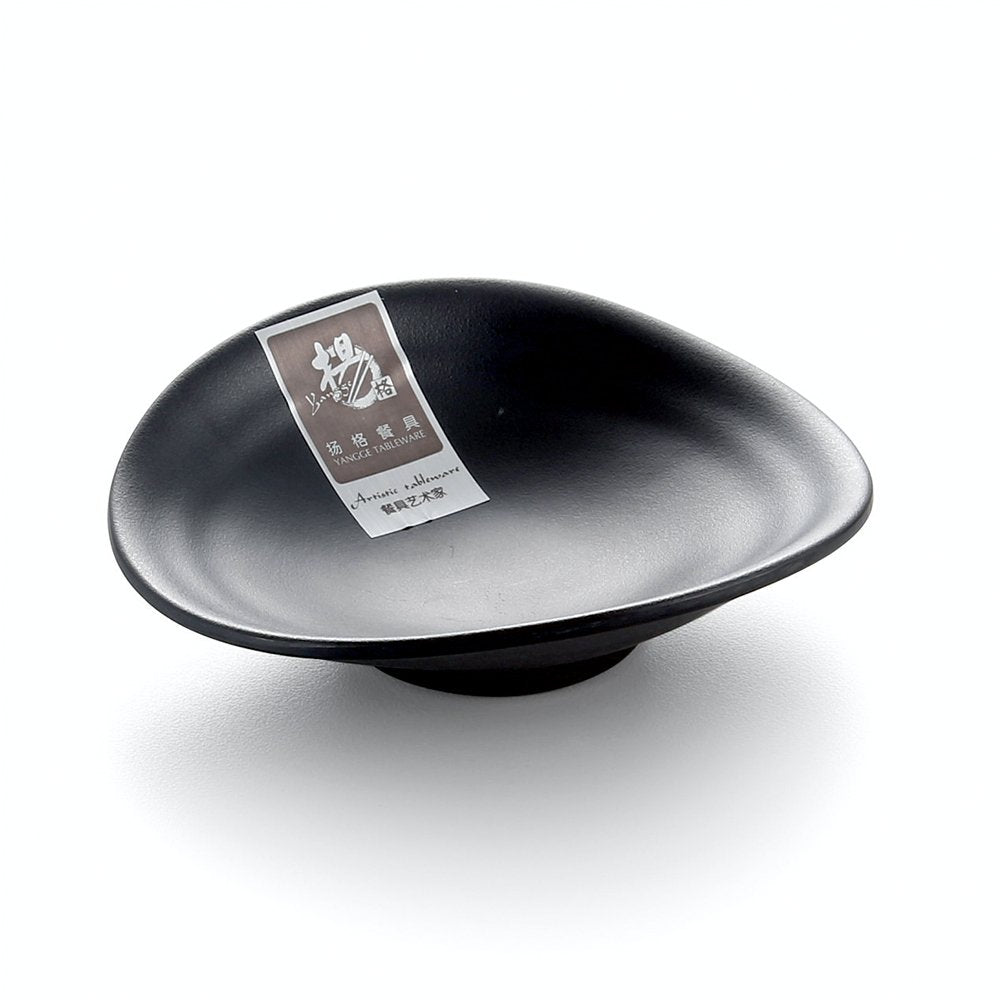 Melamine Sauce Dish Tear Drop Black 10.8X9.8X2.8cm