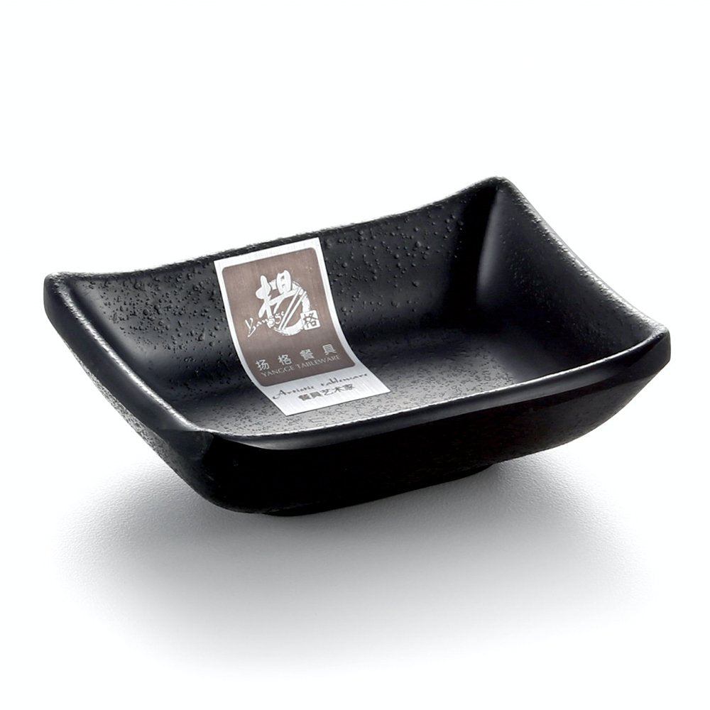 Melamine Rectangle Sauce Dish Black 9.2X6.8X3cm