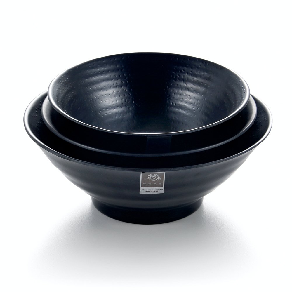 Melamine Open Flared Ramen Bowl Black 7" 18.3X7.1cm