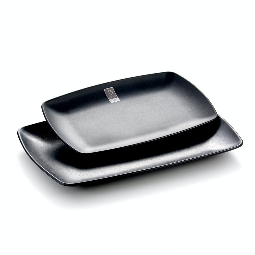 Melamine Rectangle Wide Platter Black 38cm