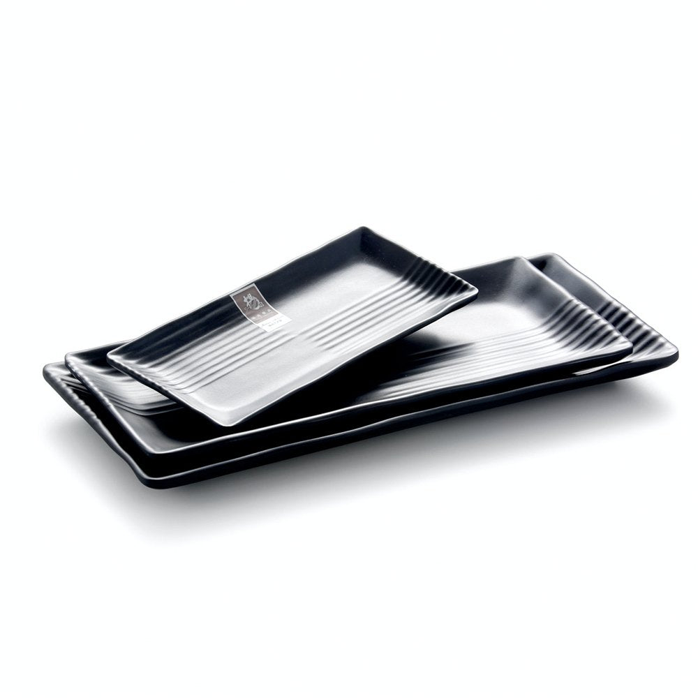 Melamine Rectangle Platter Black 8.5" 21.4X10X1.5cm