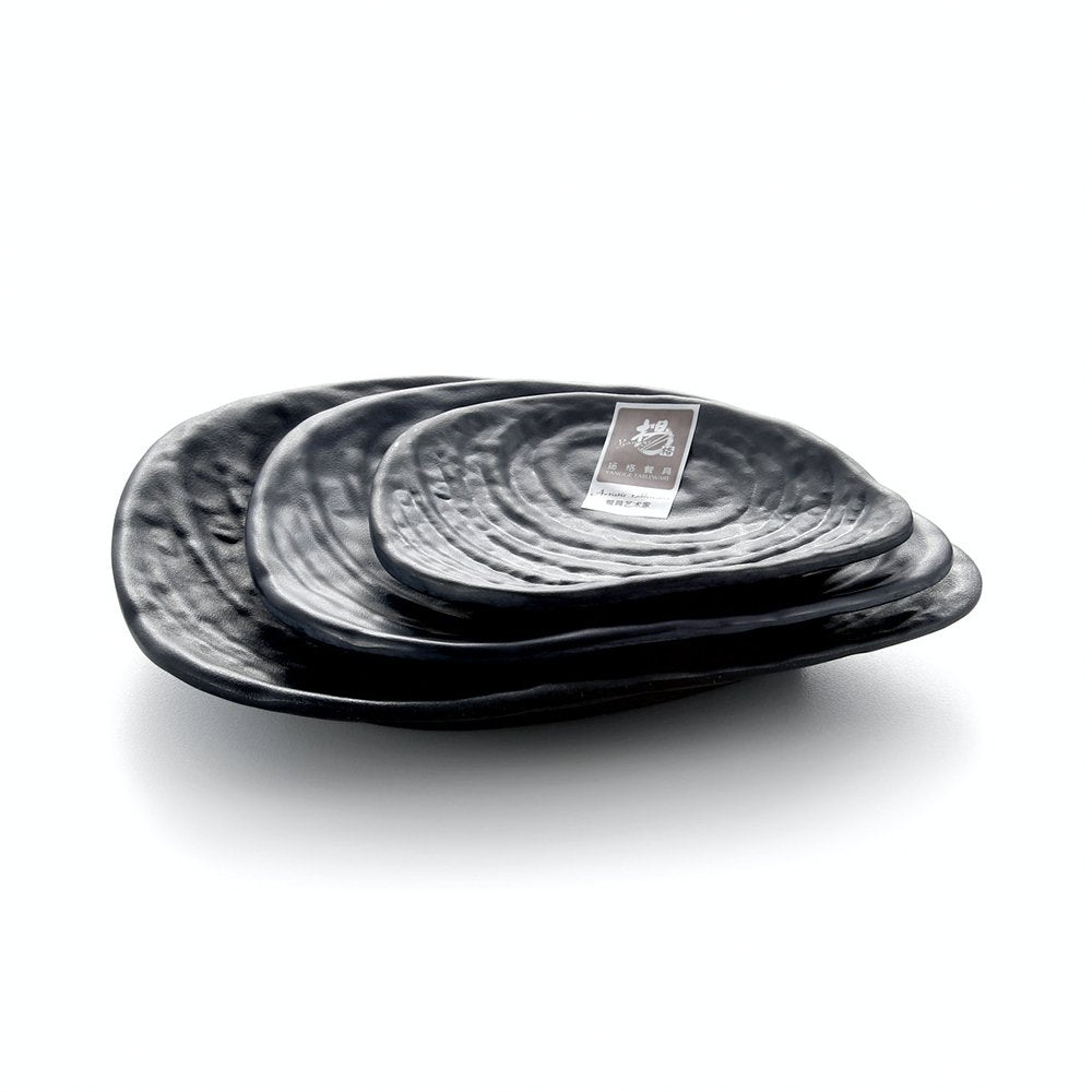 Melamine Droplet Plate Black 5"