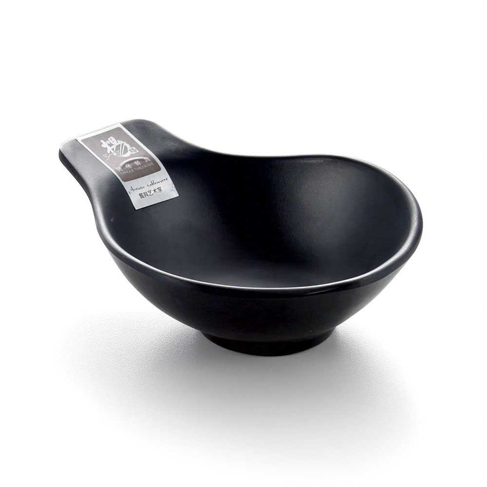 Melamine Sauce Dish with Handle Black 5.5" 13.9X11X4.5cm