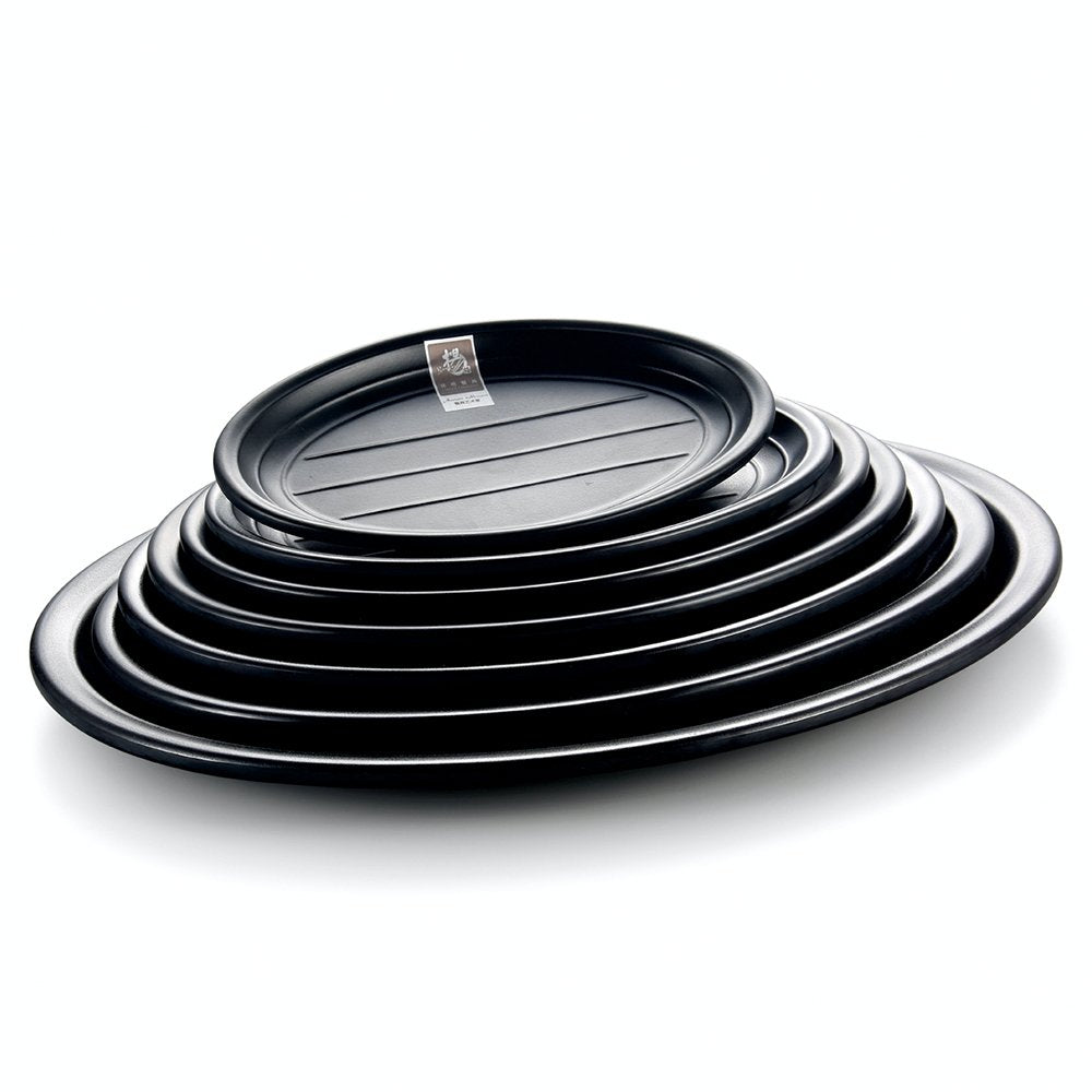 Melamine Oval Plate Black 13"