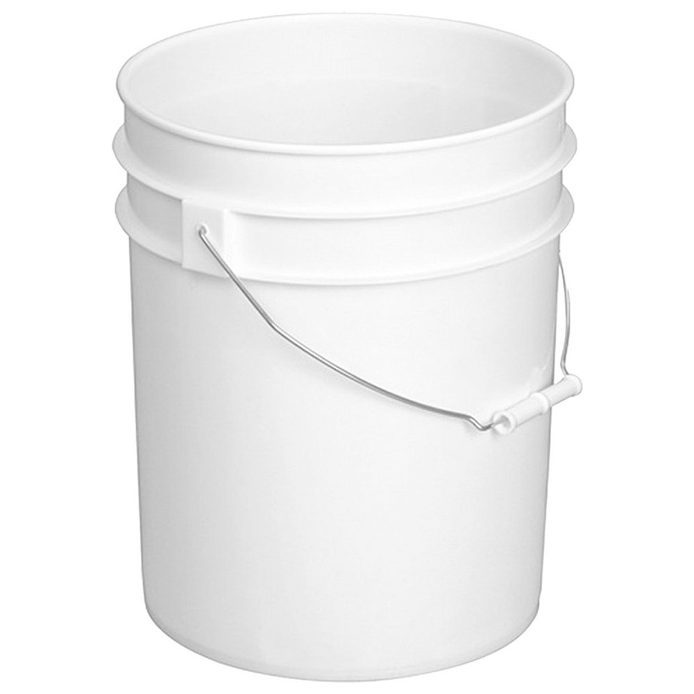 Plastic PE Pail Bucket Lock Lid White 5L