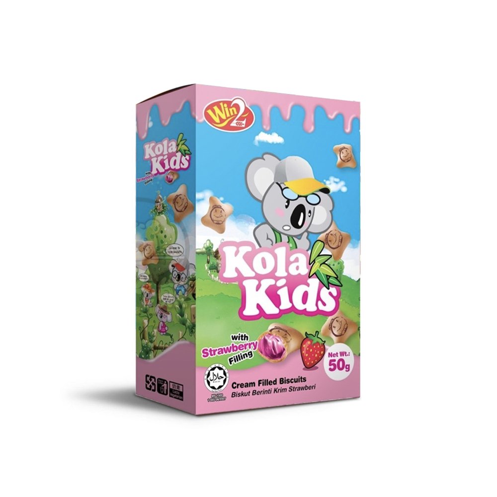 Kola Kids Cream Biscuits Strawberry 50g