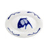 Crockery Plate Oval Blue Carp Traditional 8"