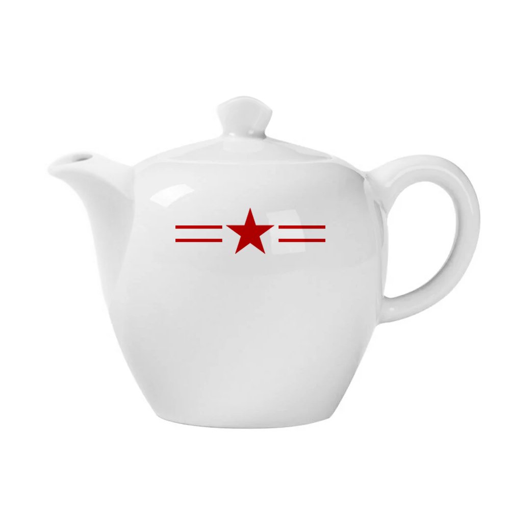 Crockery Tall Tea Pot Tall Red Star