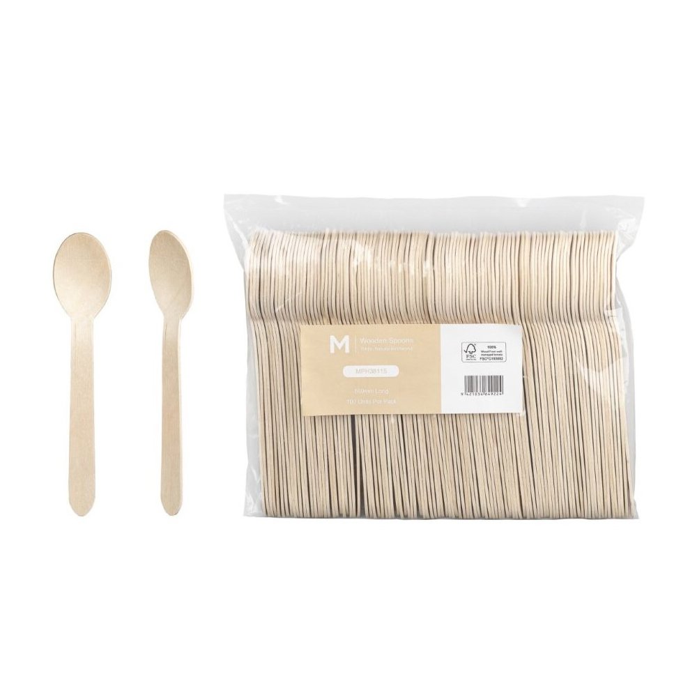 Disposable Wooden Spoon (Natural) 100pcs