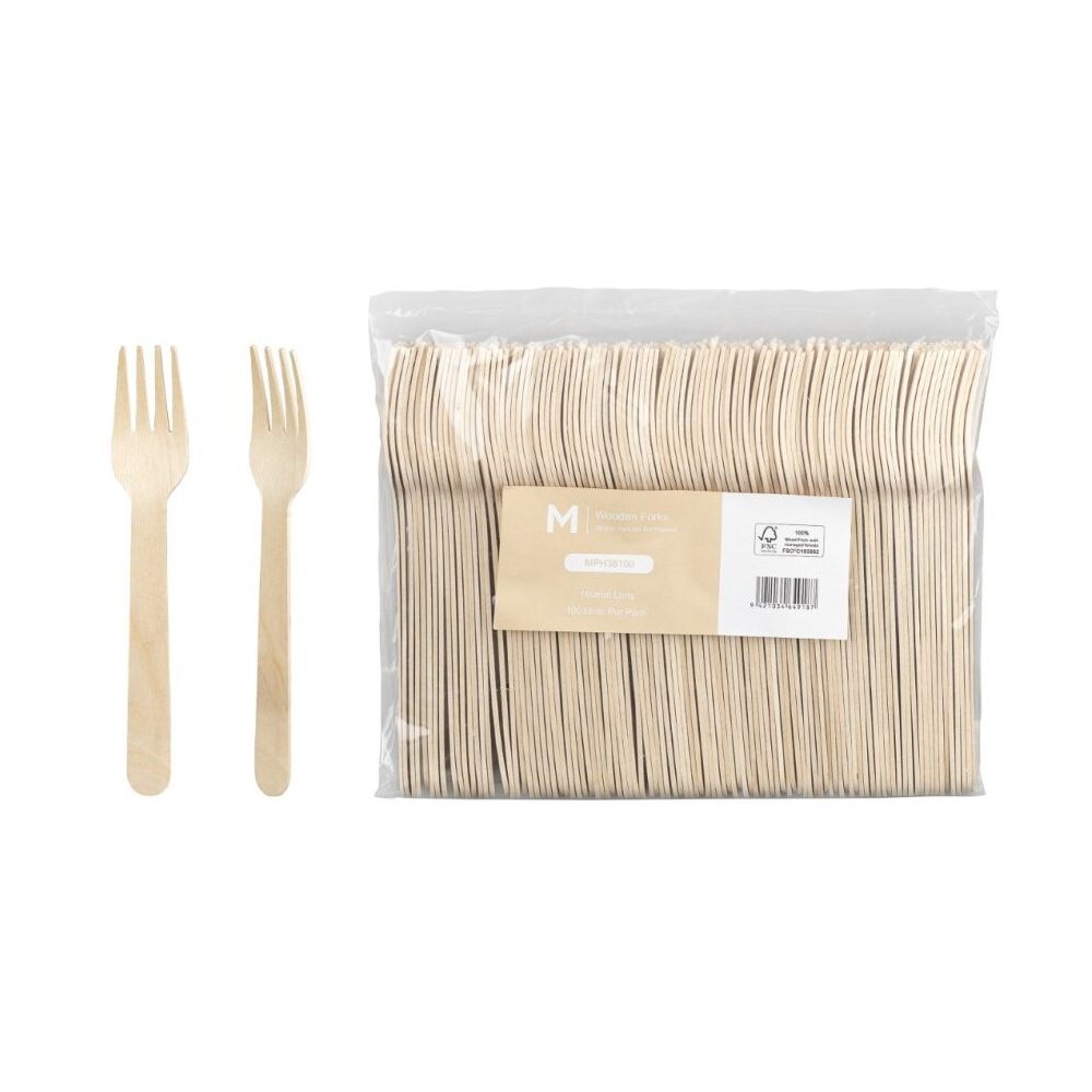 Disposable Wooden Fork (Natural) 100pcs