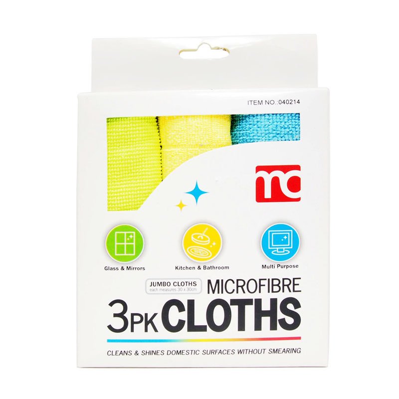 Microfiber Cleaning Cloth Coloured 3pcs