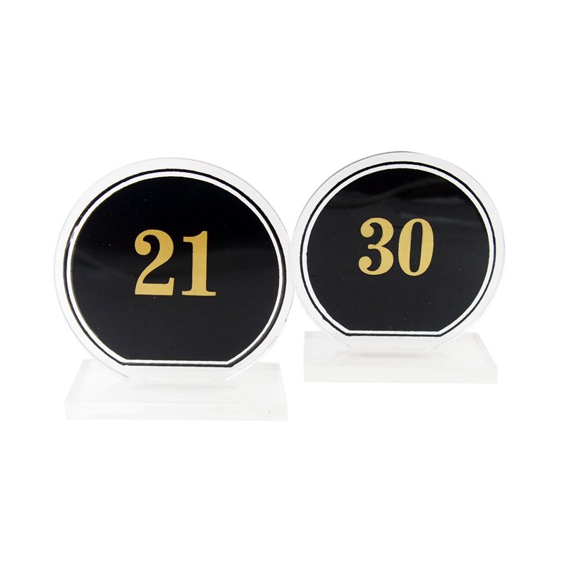 Plastic Table Numbers Black #21-30