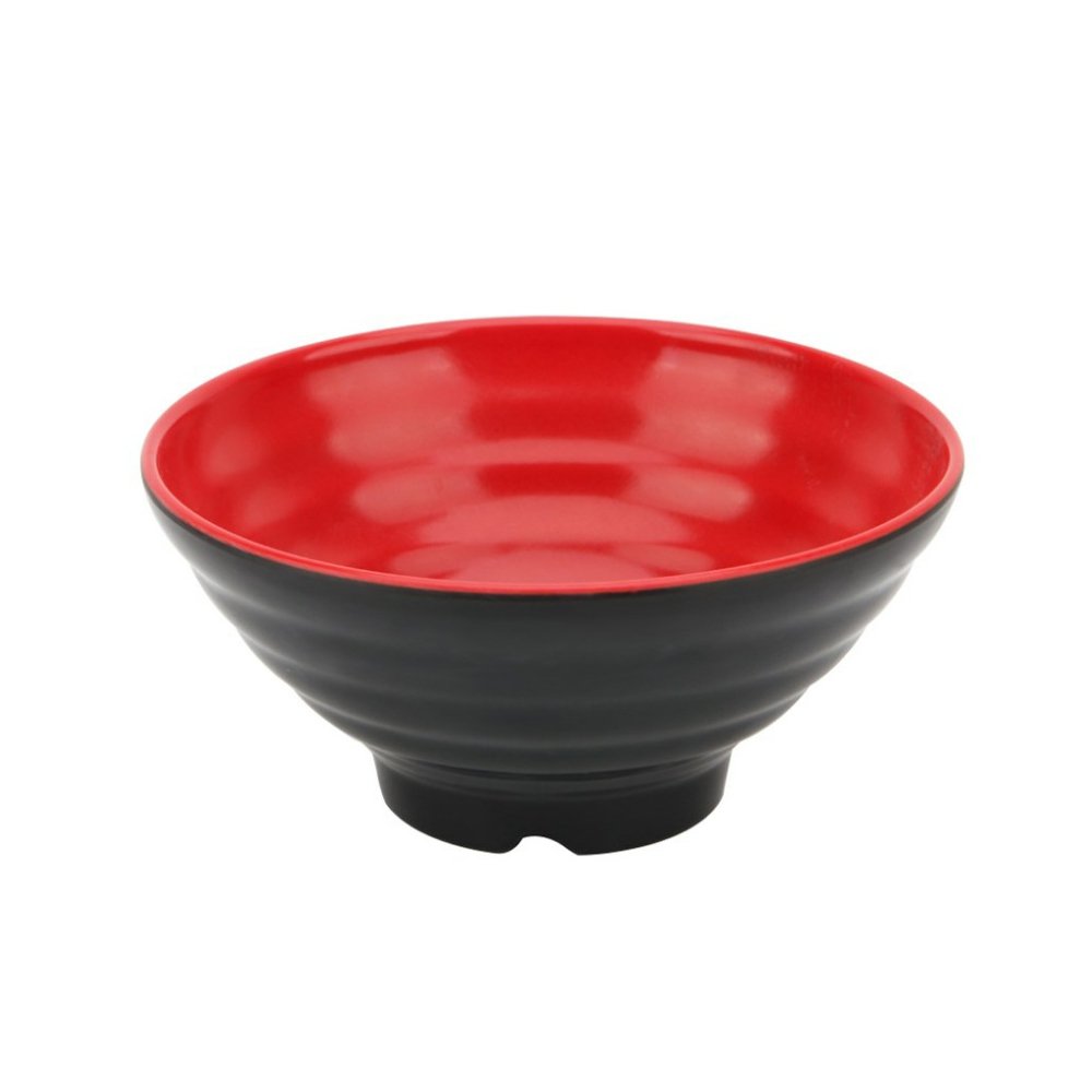 Melamine Ramen Bowl Ribbed Black 22.5X6.8cm