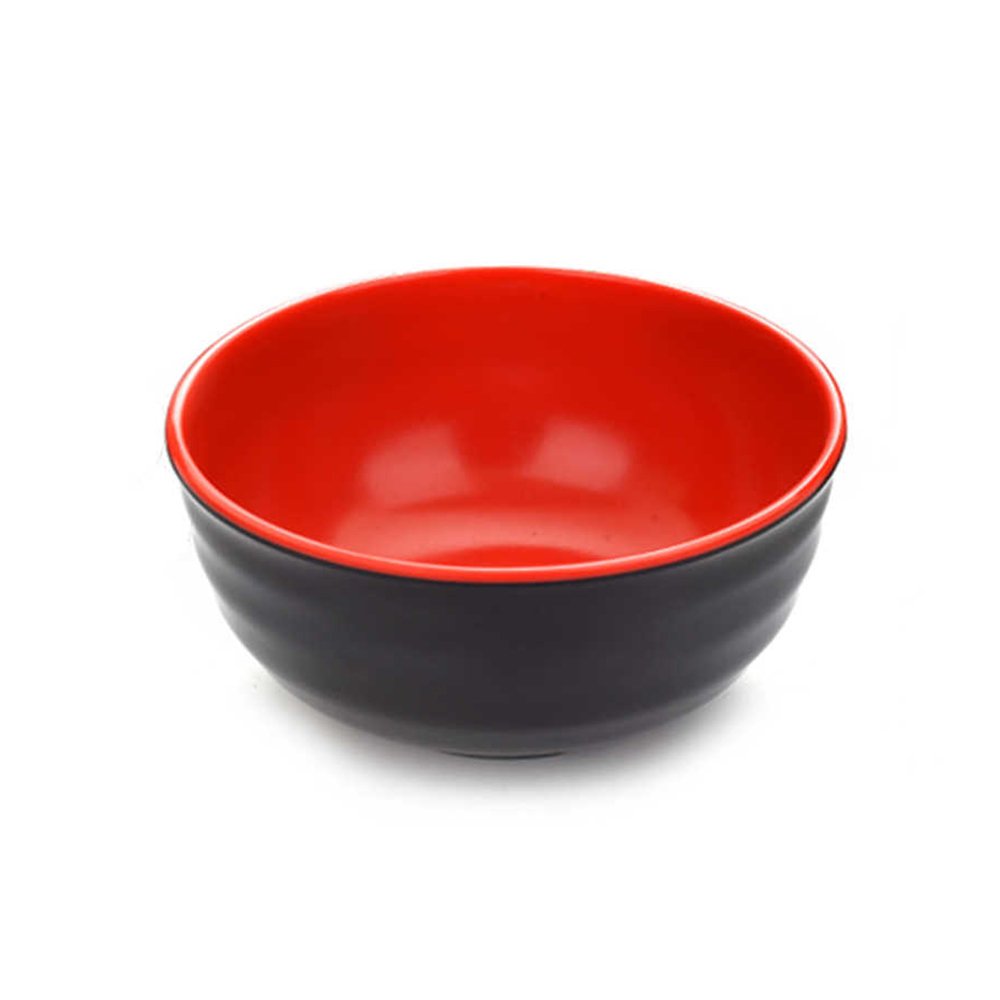 Melamine Bowl Deep Rib Red/Black 14.9X7.3cm