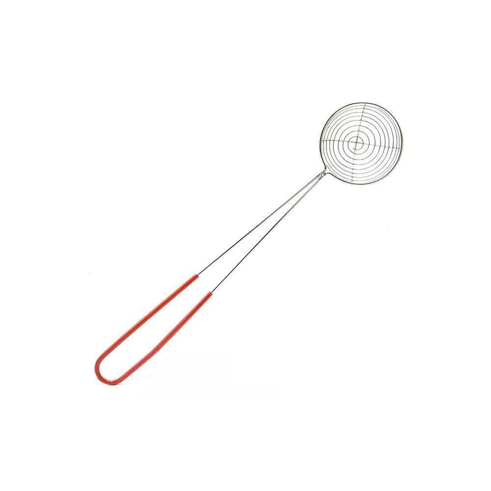 Stainless Steel Spiral Skimmer Steamboat 6.5cm (Red Handle)