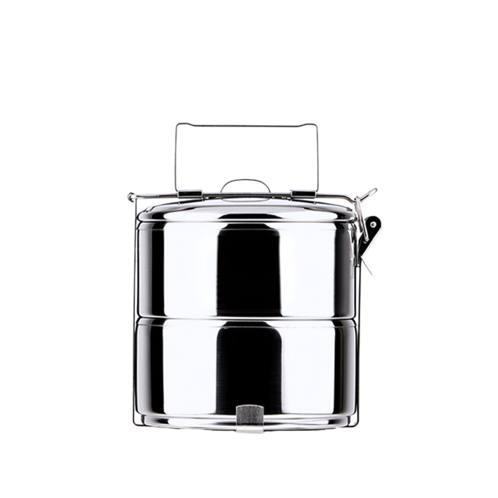 Stainless Steel Food Container 2 Tier Round 14cm