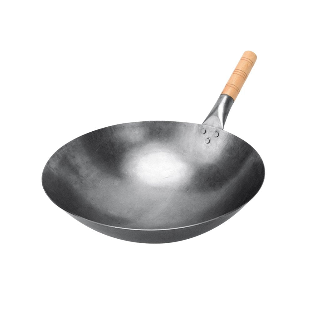 Wok Hand Pressed with  Long Handle 14"