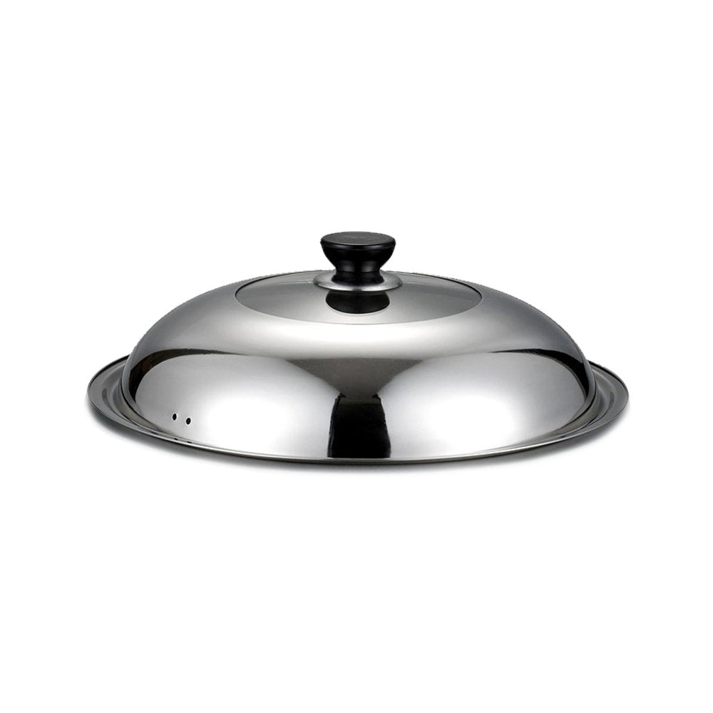 Stainless Steel Wok Cover Shallow Glass 13" 34cm