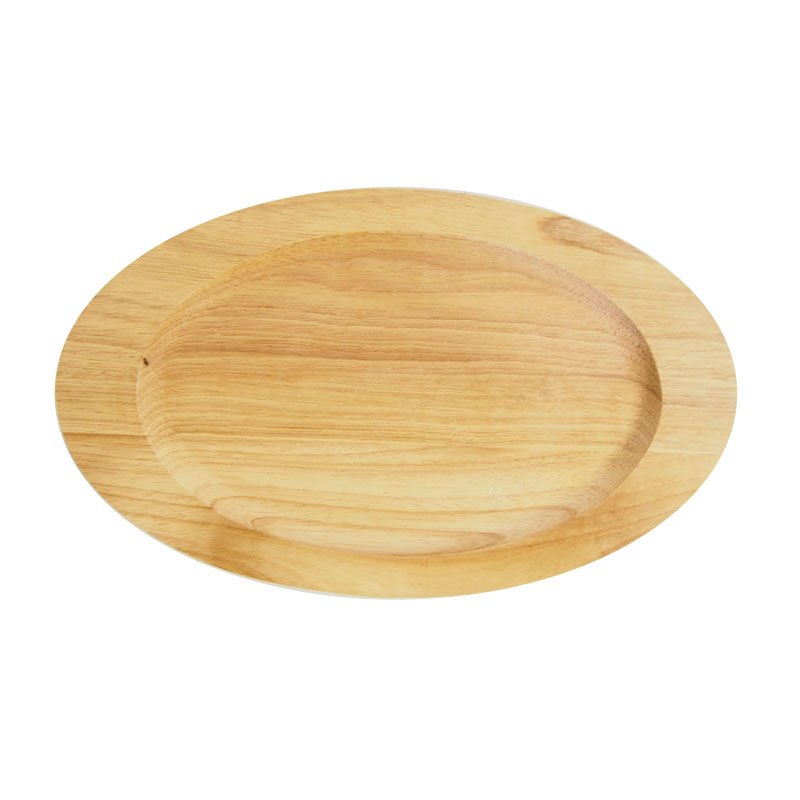 Wooden Base For Iron Plate Oval 26cm