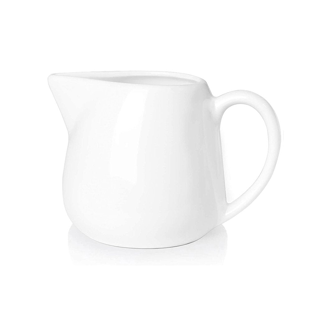 Crockery Creamer with  Handle White Large