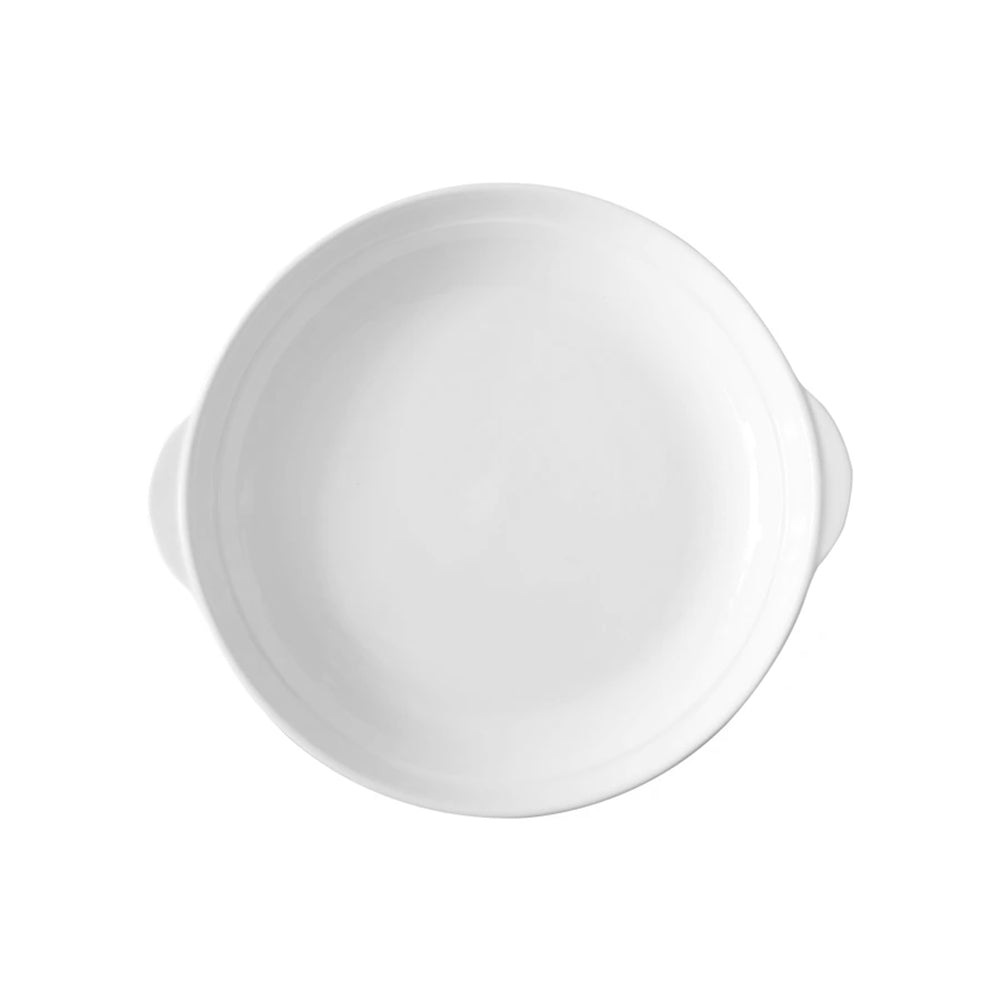 Crockery Dish with Handle White 10"