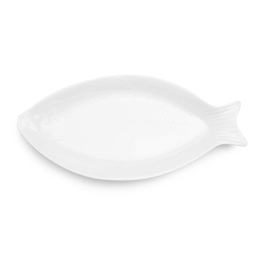 Crockery Fish Shape Plate White 10"