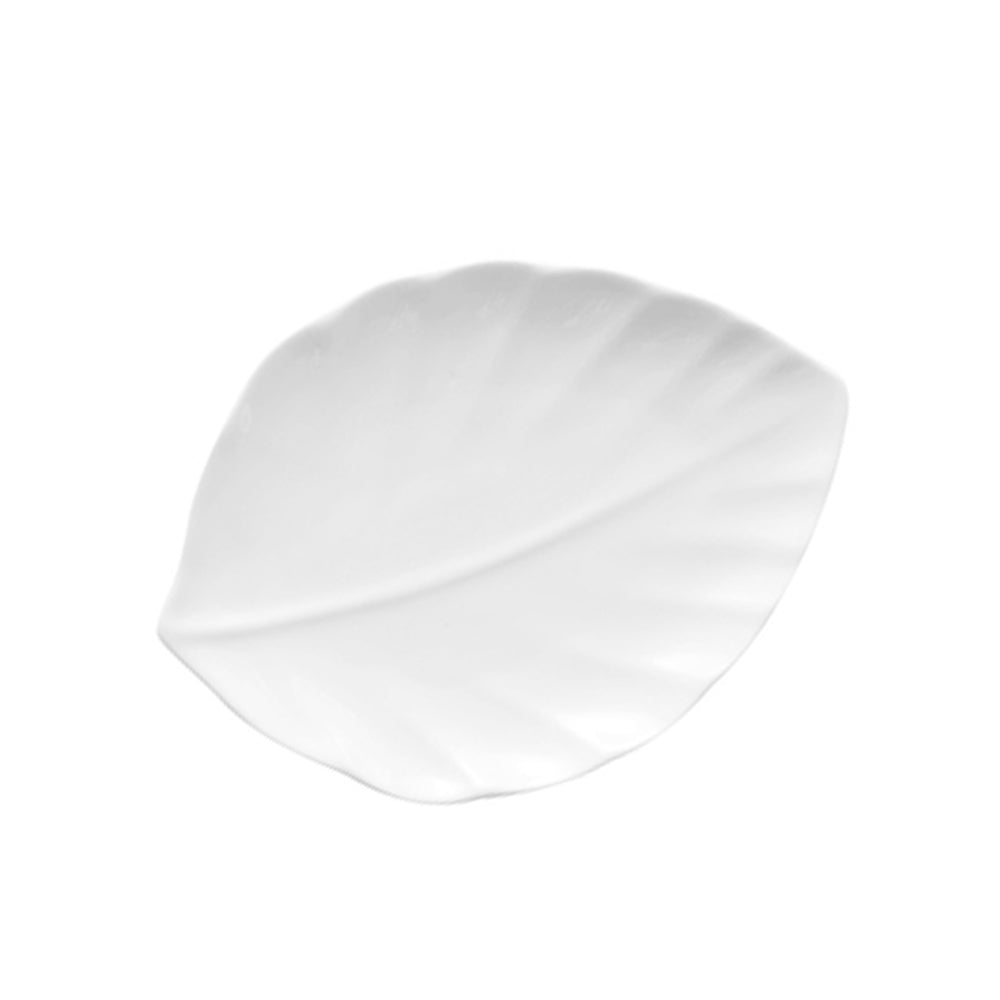 Crockery Leaf Plate White 8"