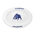 Crockery Plate Oval Blue Carp 10"