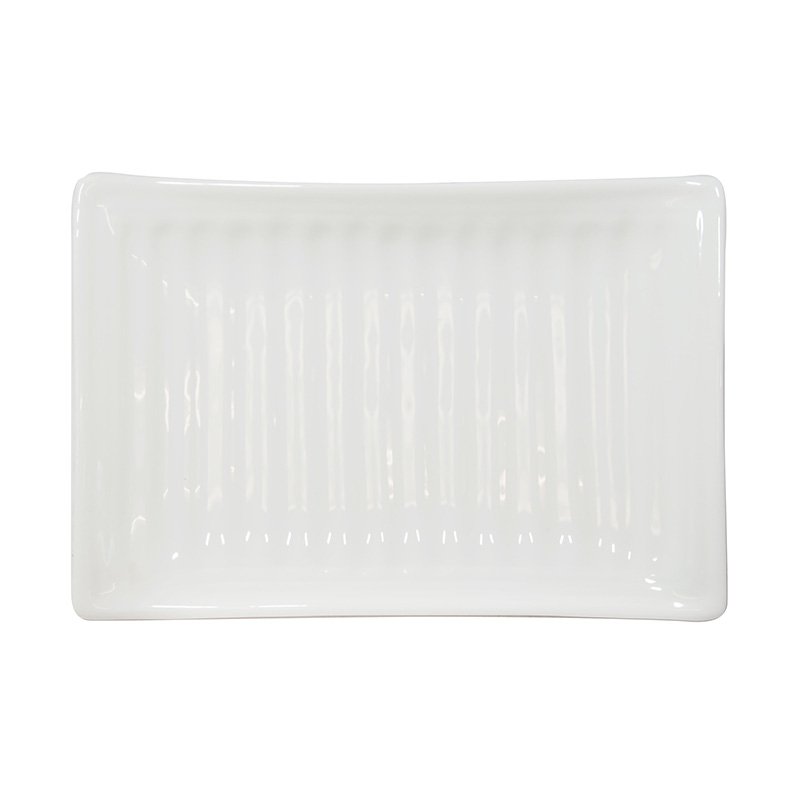 Crockery Rectangular Plate Ribbed 11"