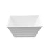 Crockery Square Bowl Ribbed White 8"