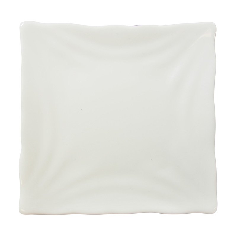 Crockery Square Platter White 9"