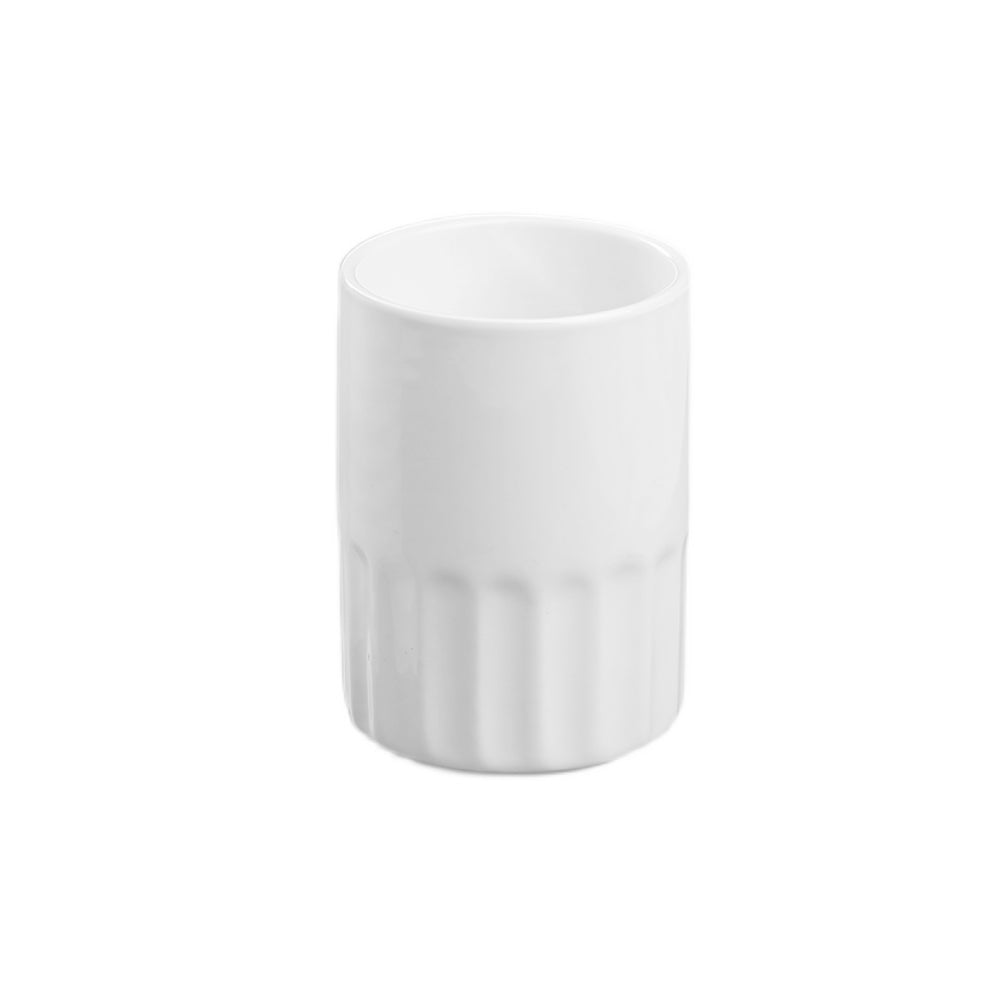 Crockery Yum Char Tea Cup Ribbed White