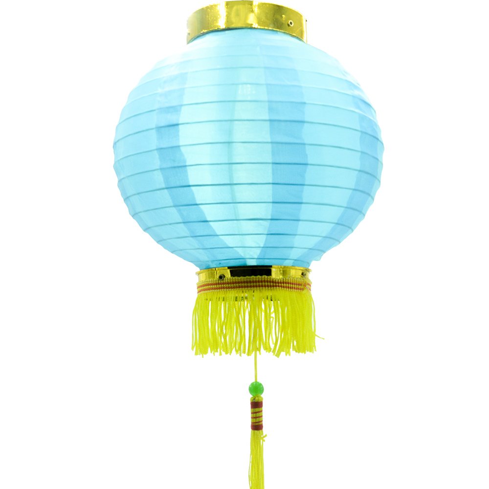 Decorative Silk Lantern Round Blue 10"