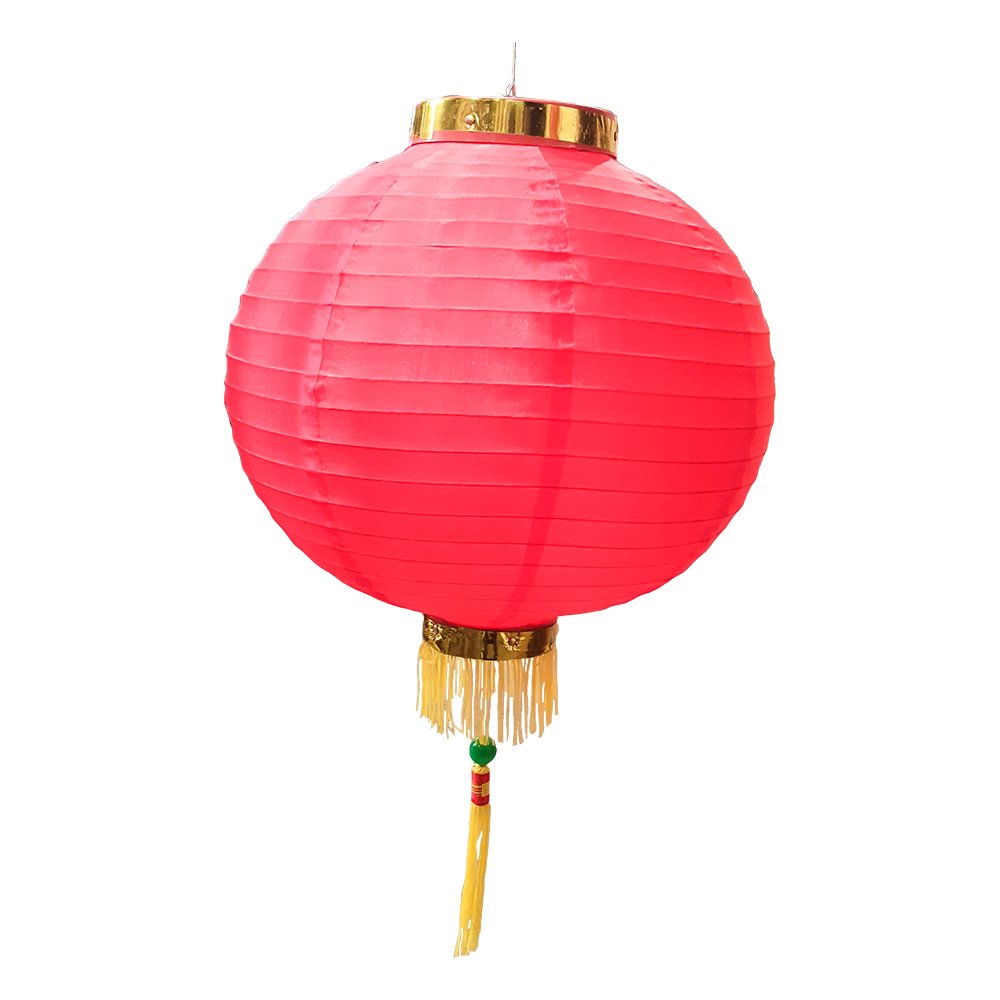 Decorative Silk Lantern Round Red 14"