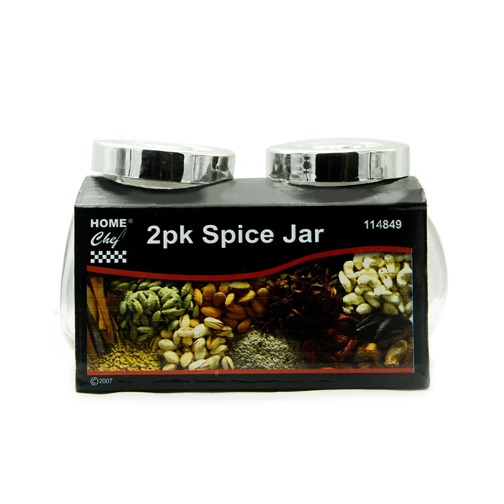 Glass Spice Jar 2pcs