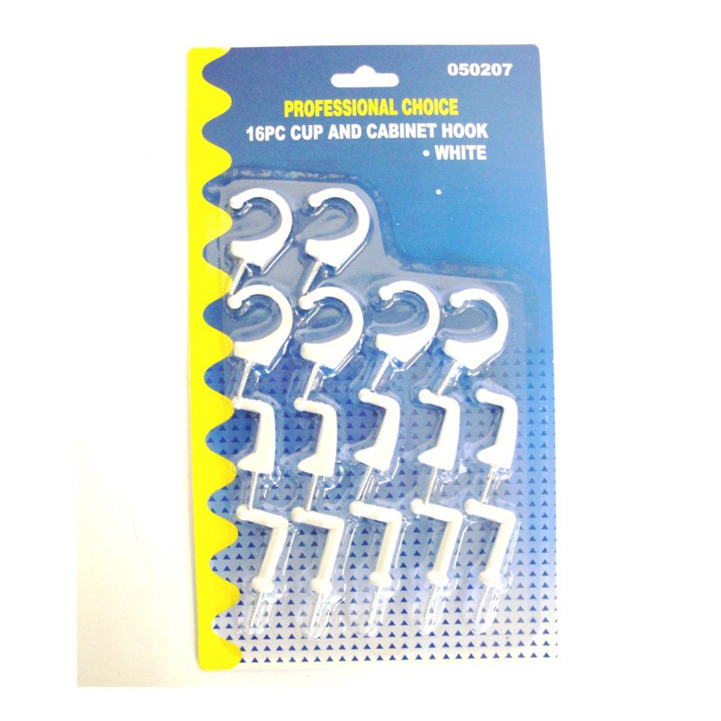 Cup & Cabinet Hook Set 16pcs