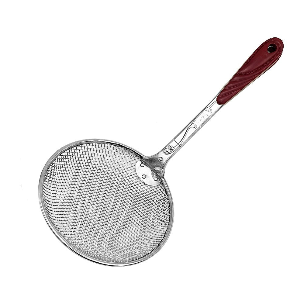 Stainless Steel Plated Sieve Plastic Handle 6"