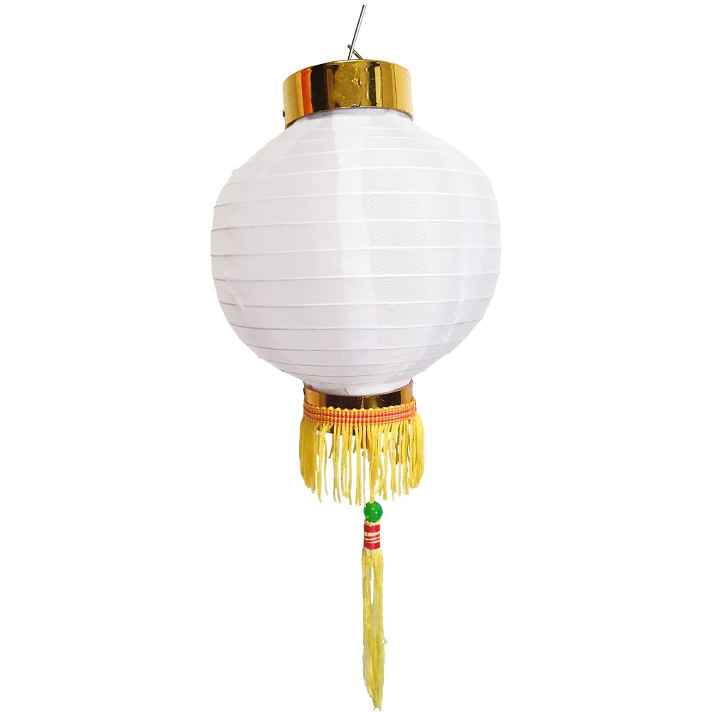 Decorative Silk Lantern Round White 6"