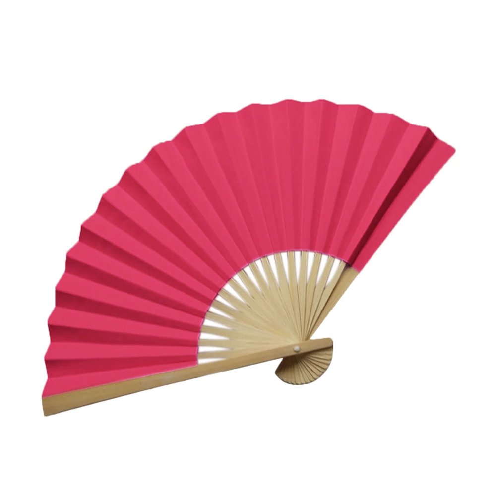 Chinese Paper Fan Red 13"