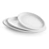 Crockery Plate Oval Thick Rim White 9"