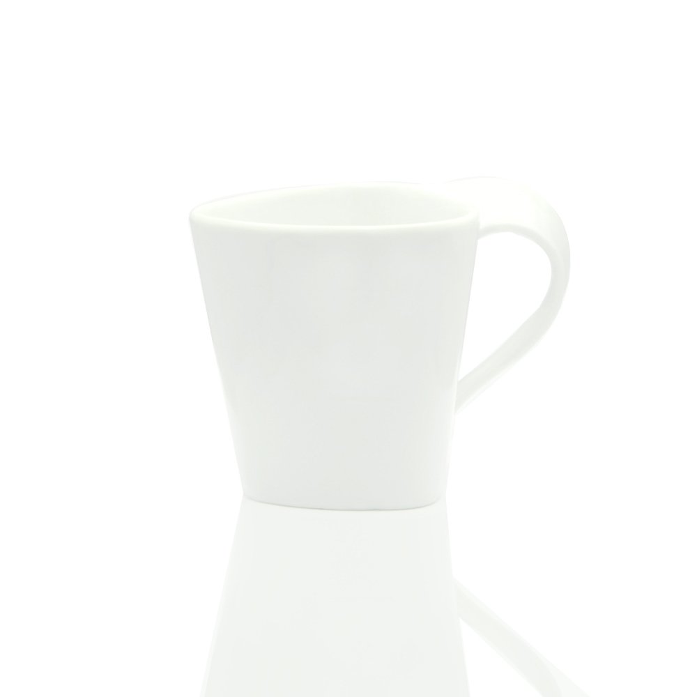 Crockery Triangle Cup with  Handle White