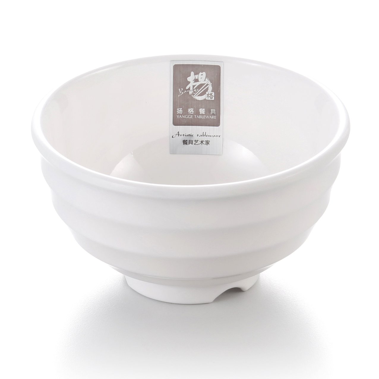 Melamine Tall Ribbed Bowl White 6.5''