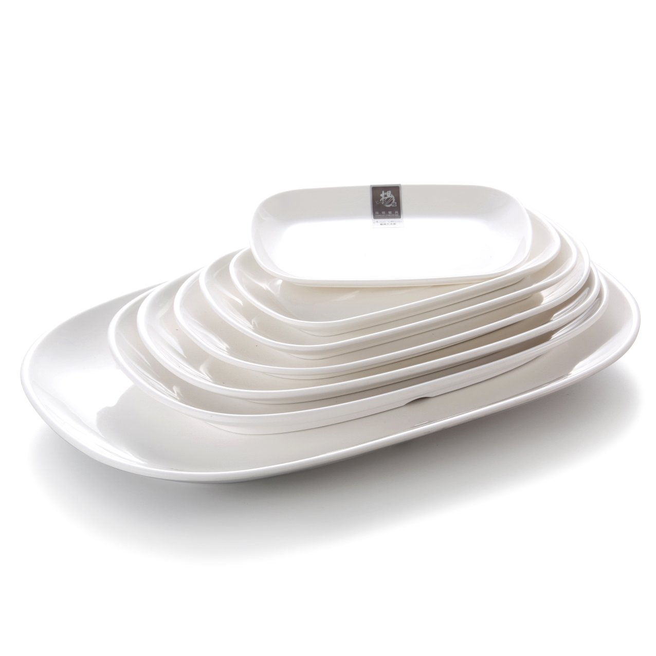 Melamine Rectangle Deep Plate White 8.25