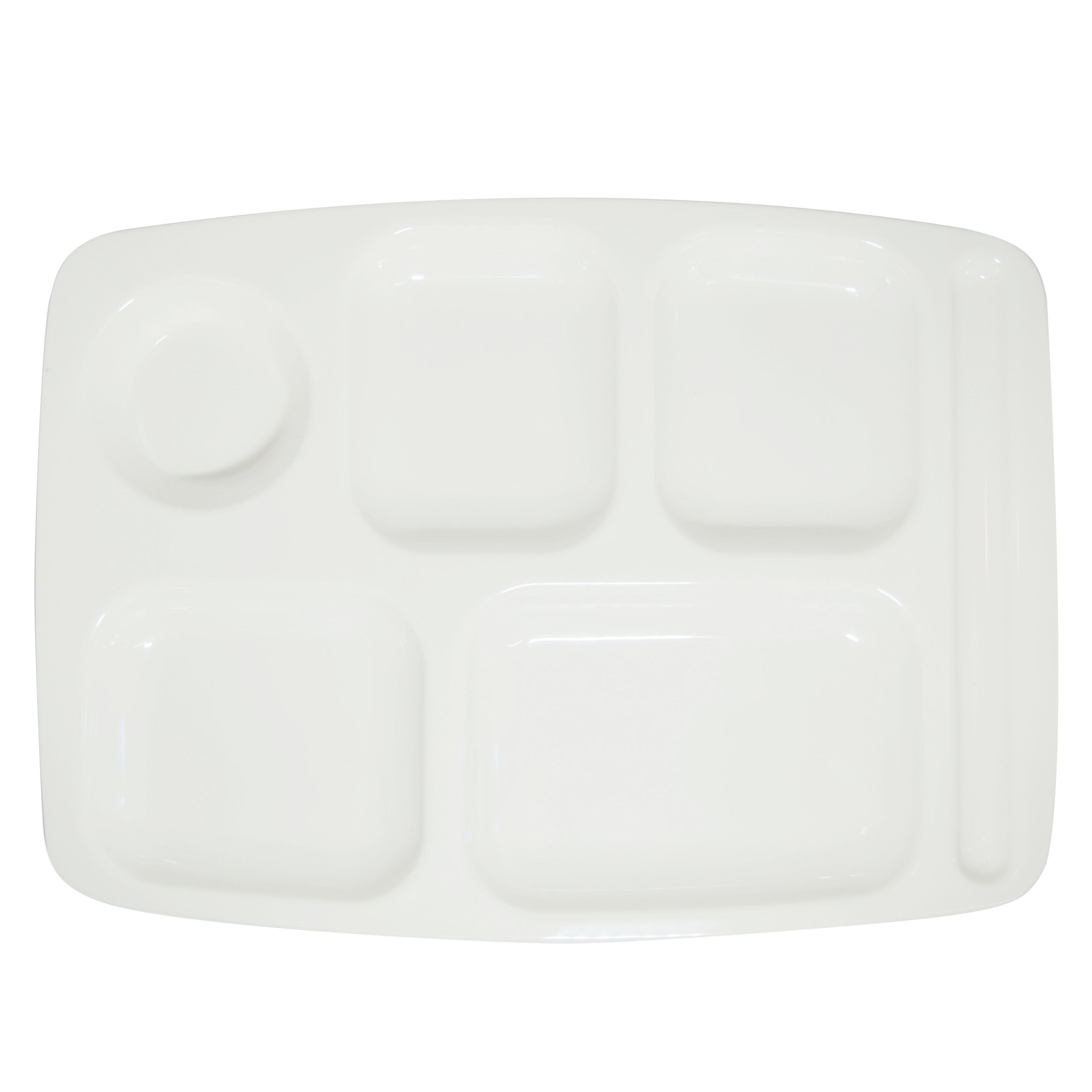 Melamine Six Side Tray White 37X25.5X2.1cm