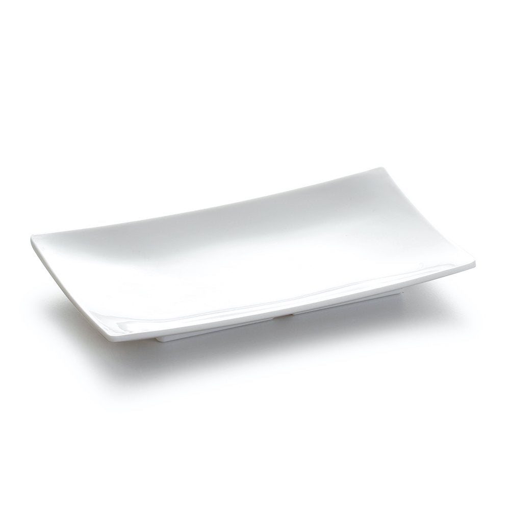 Melamine Rect Shallow Plate White 20.8X1